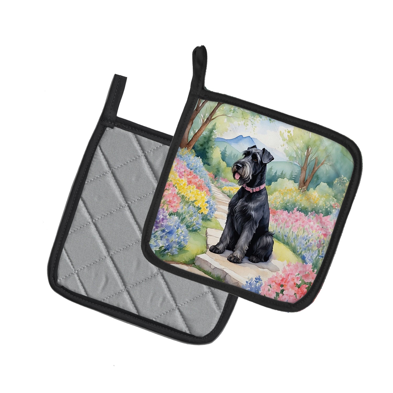 Buy this Giant Schnauzer Spring Path Pair of Pot Holders