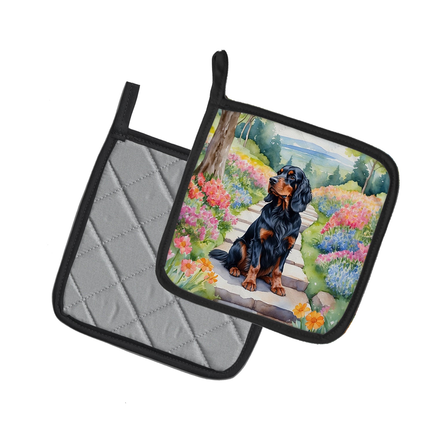 Buy this Gordon Setter Spring Path Pair of Pot Holders