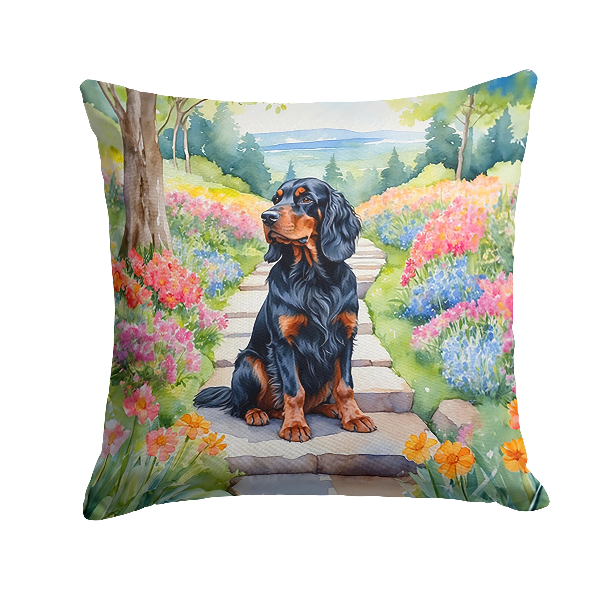 Buy this Gordon Setter Spring Path Throw Pillow