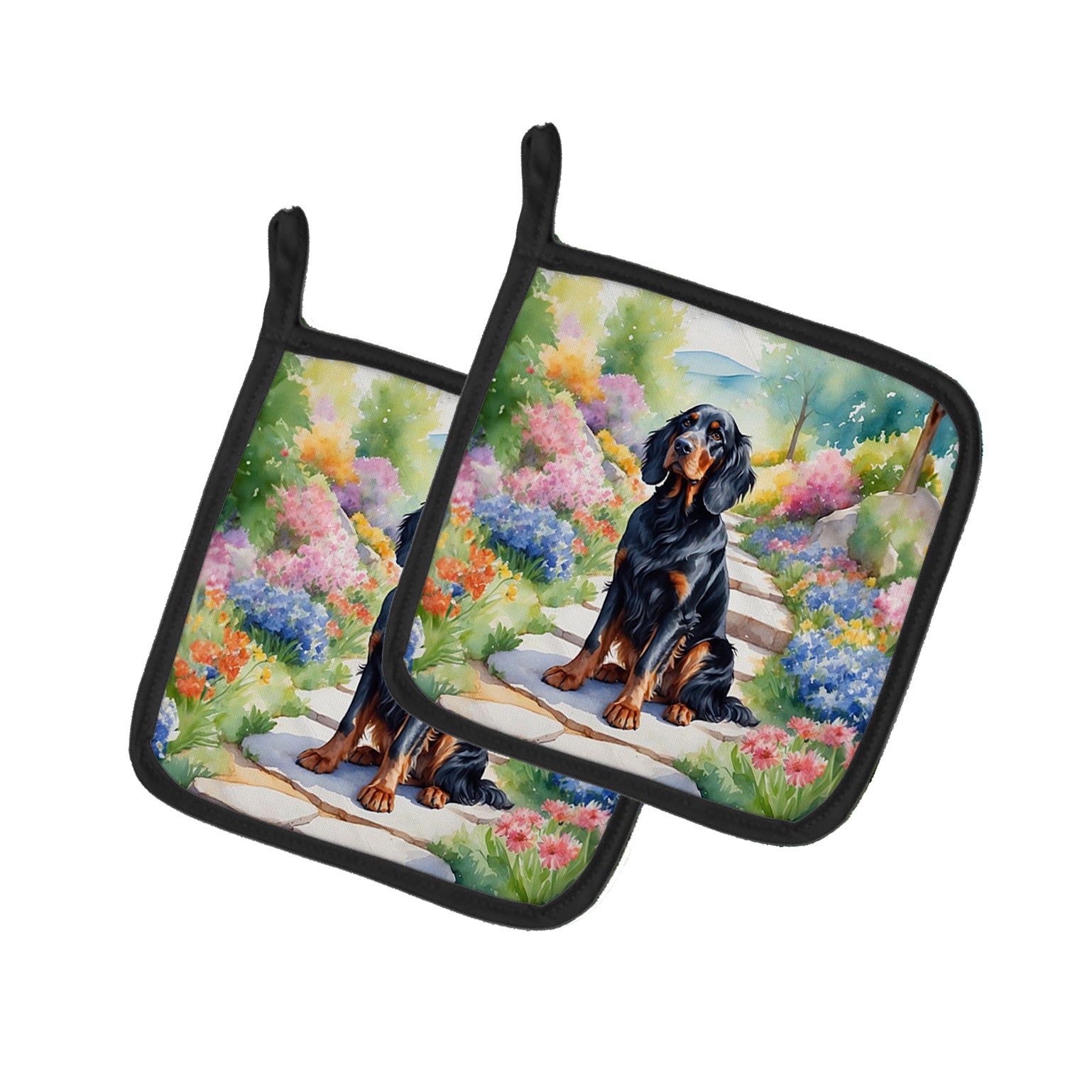 Buy this Gordon Setter Spring Path Pair of Pot Holders