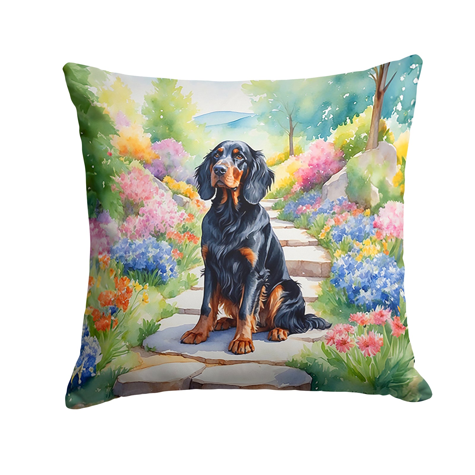 Buy this Gordon Setter Spring Path Throw Pillow