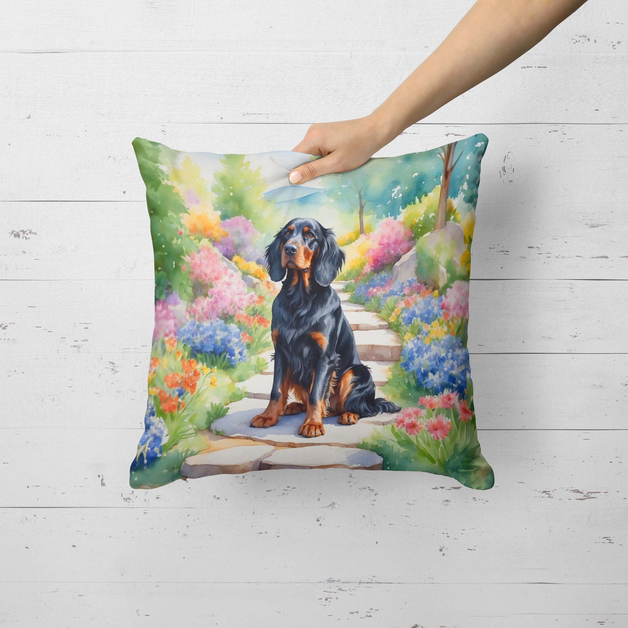 Buy this Gordon Setter Spring Path Throw Pillow