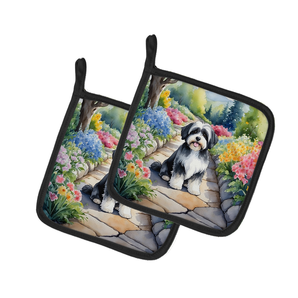 Buy this Havanese Spring Path Pair of Pot Holders