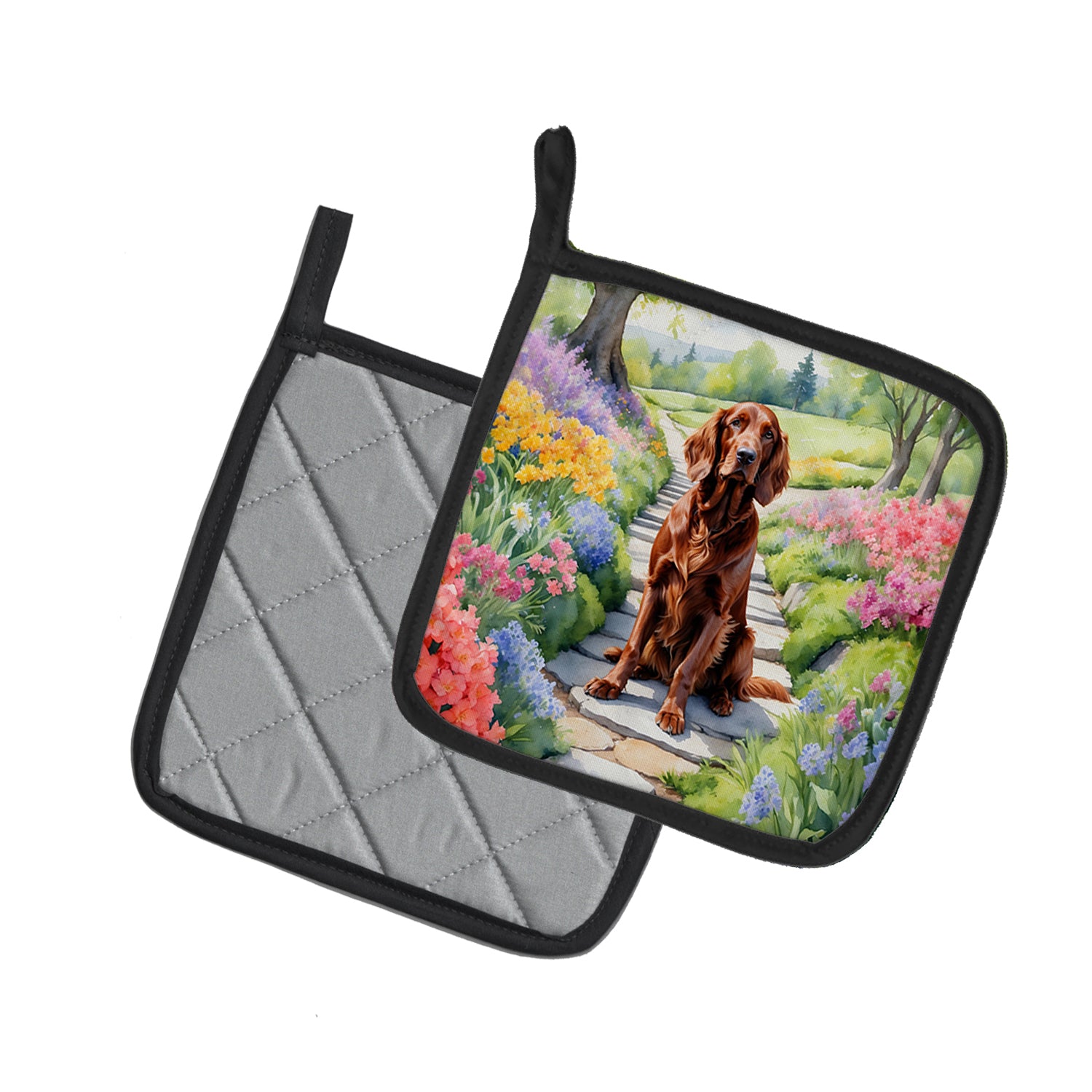 Buy this Irish Setter Spring Path Pair of Pot Holders