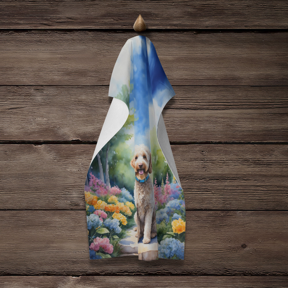 Labradoodle Spring Path Kitchen Towel