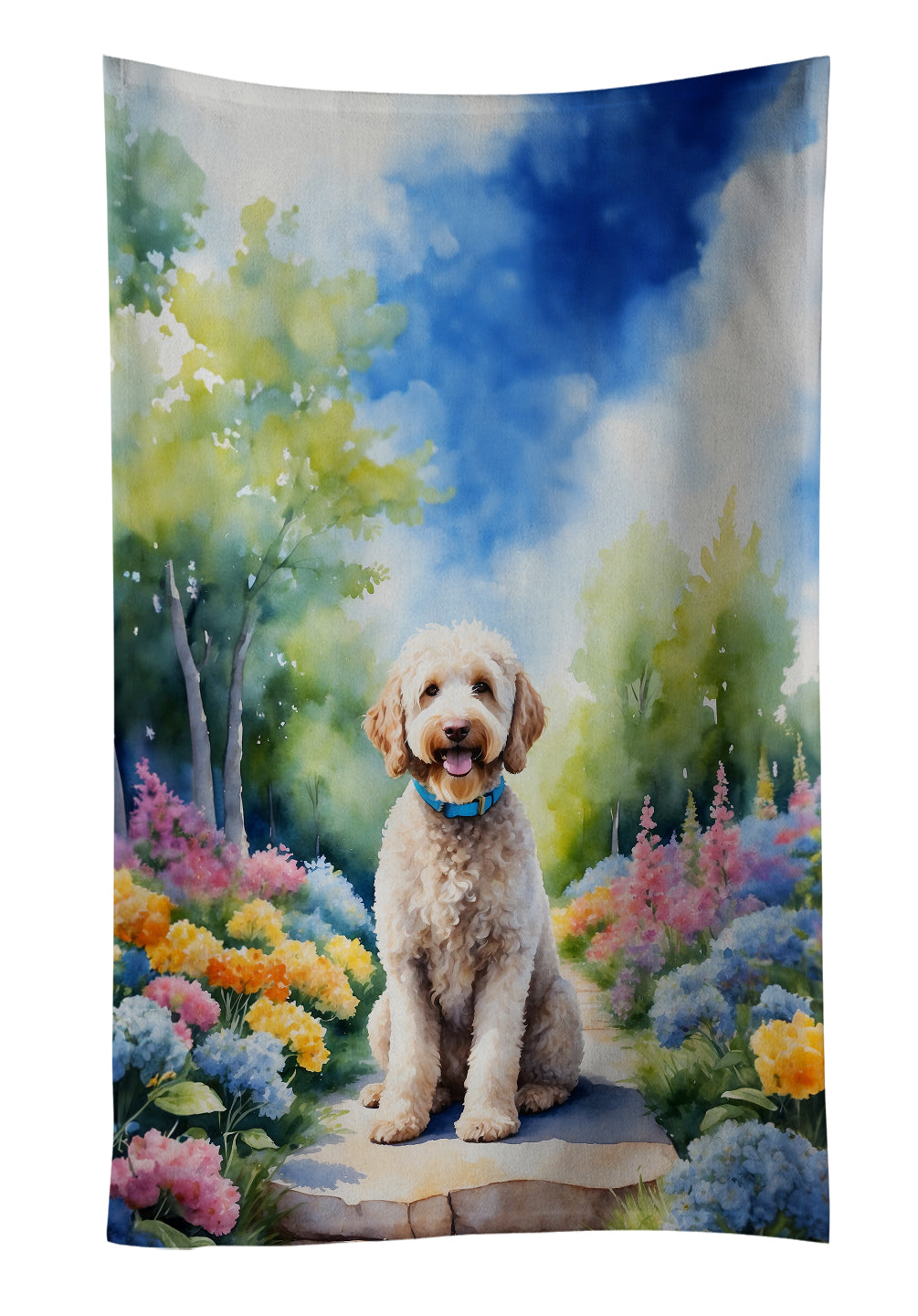 Buy this Labradoodle Spring Path Kitchen Towel