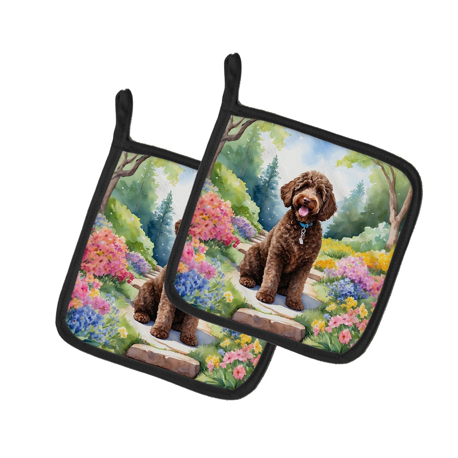 Buy this Labradoodle Spring Path Pair of Pot Holders