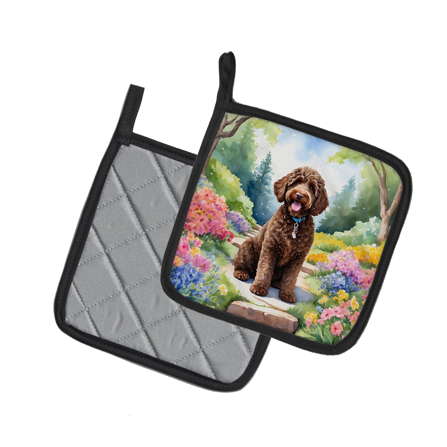 Buy this Labradoodle Spring Path Pair of Pot Holders