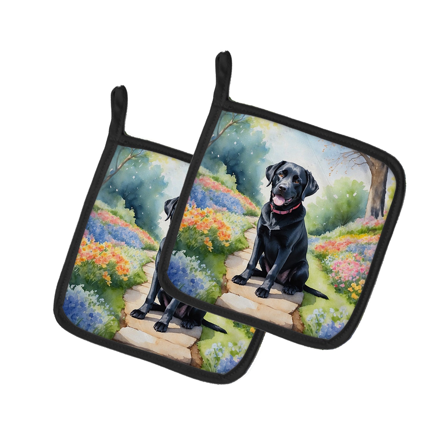 Buy this Labrador Retriever Spring Path Pair of Pot Holders