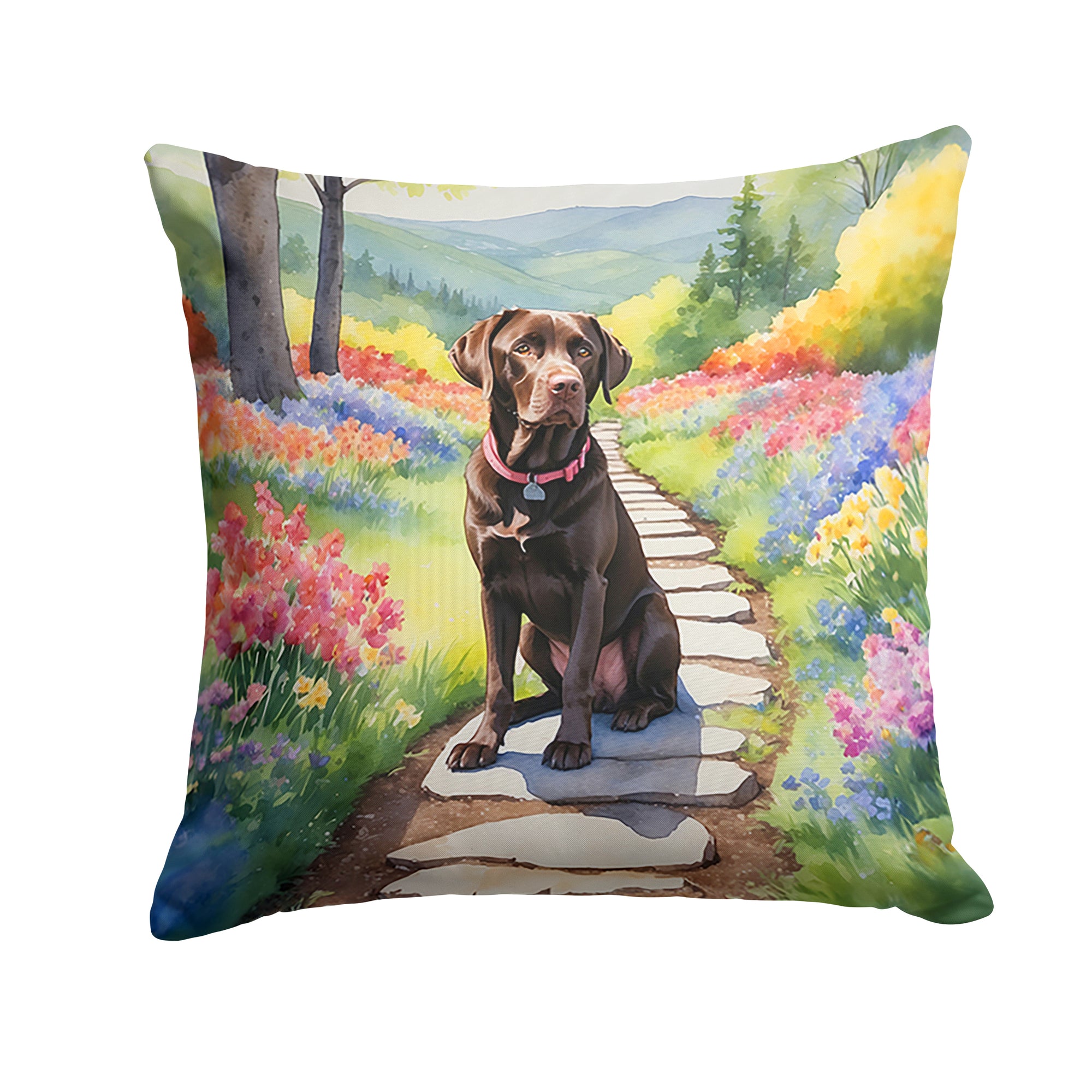 Buy this Labrador Retriever Spring Path Throw Pillow