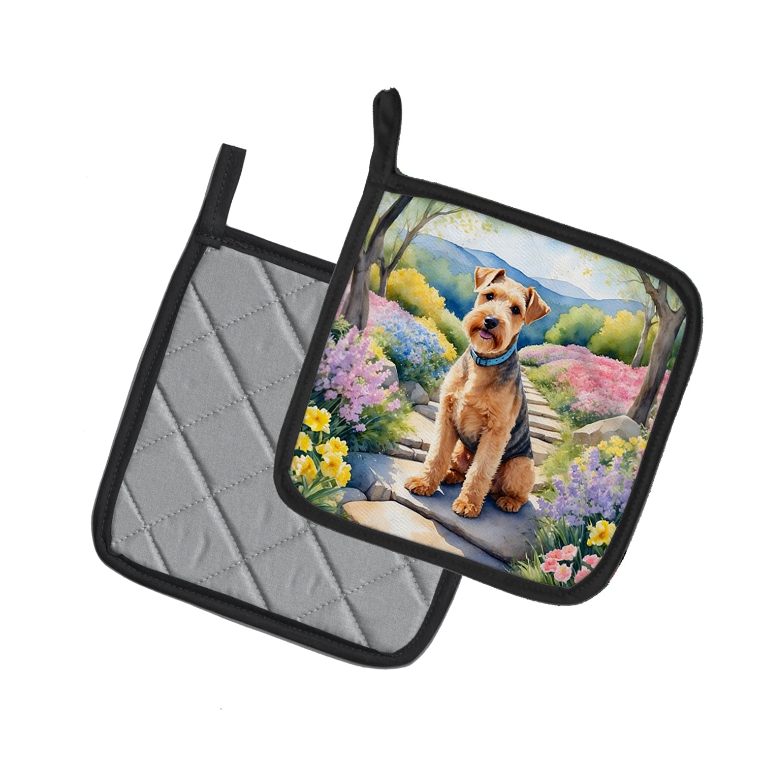 Buy this Lakeland Terrier Spring Path Pair of Pot Holders