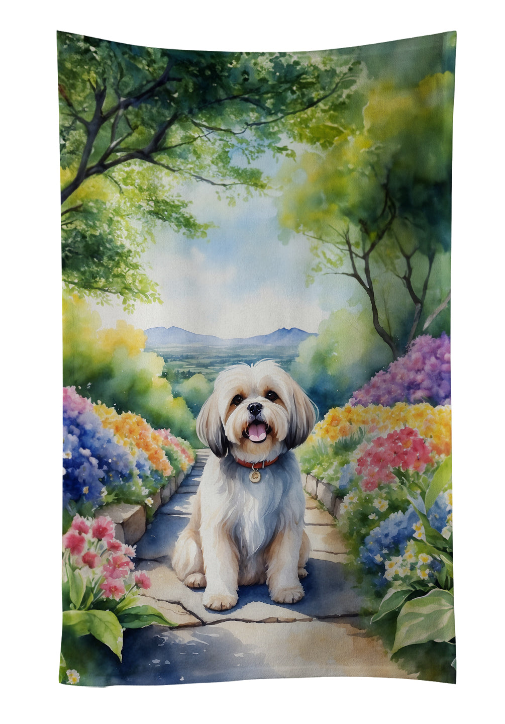 Buy this Lhasa Apso Spring Path Kitchen Towel