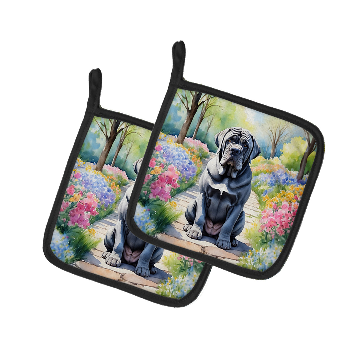 Buy this Neapolitan Mastiff Spring Path Pair of Pot Holders