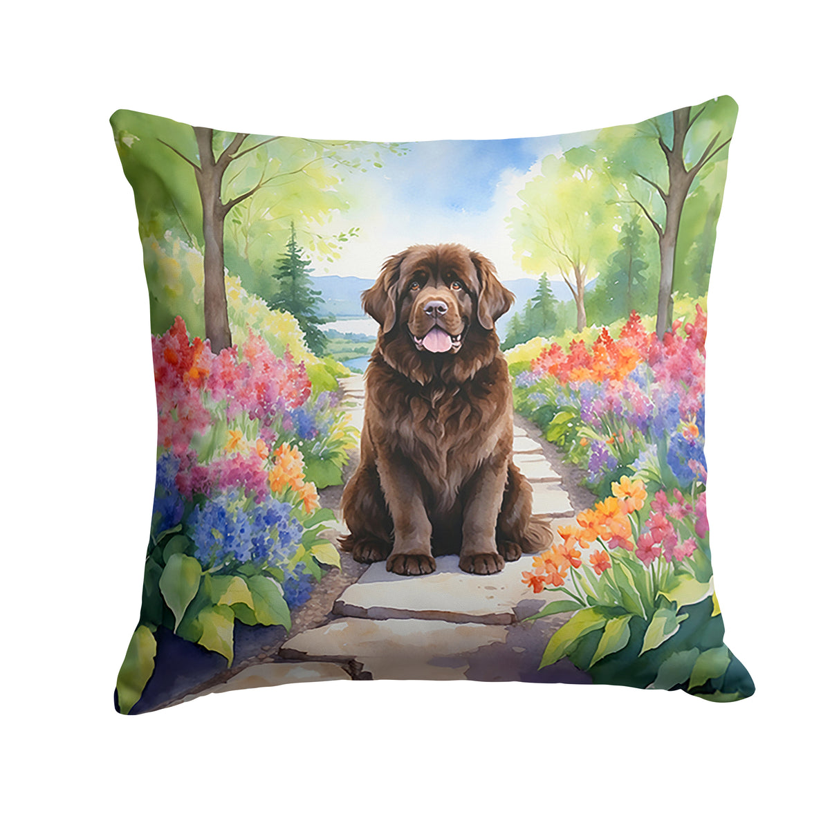 Buy this Newfoundland Spring Path Throw Pillow