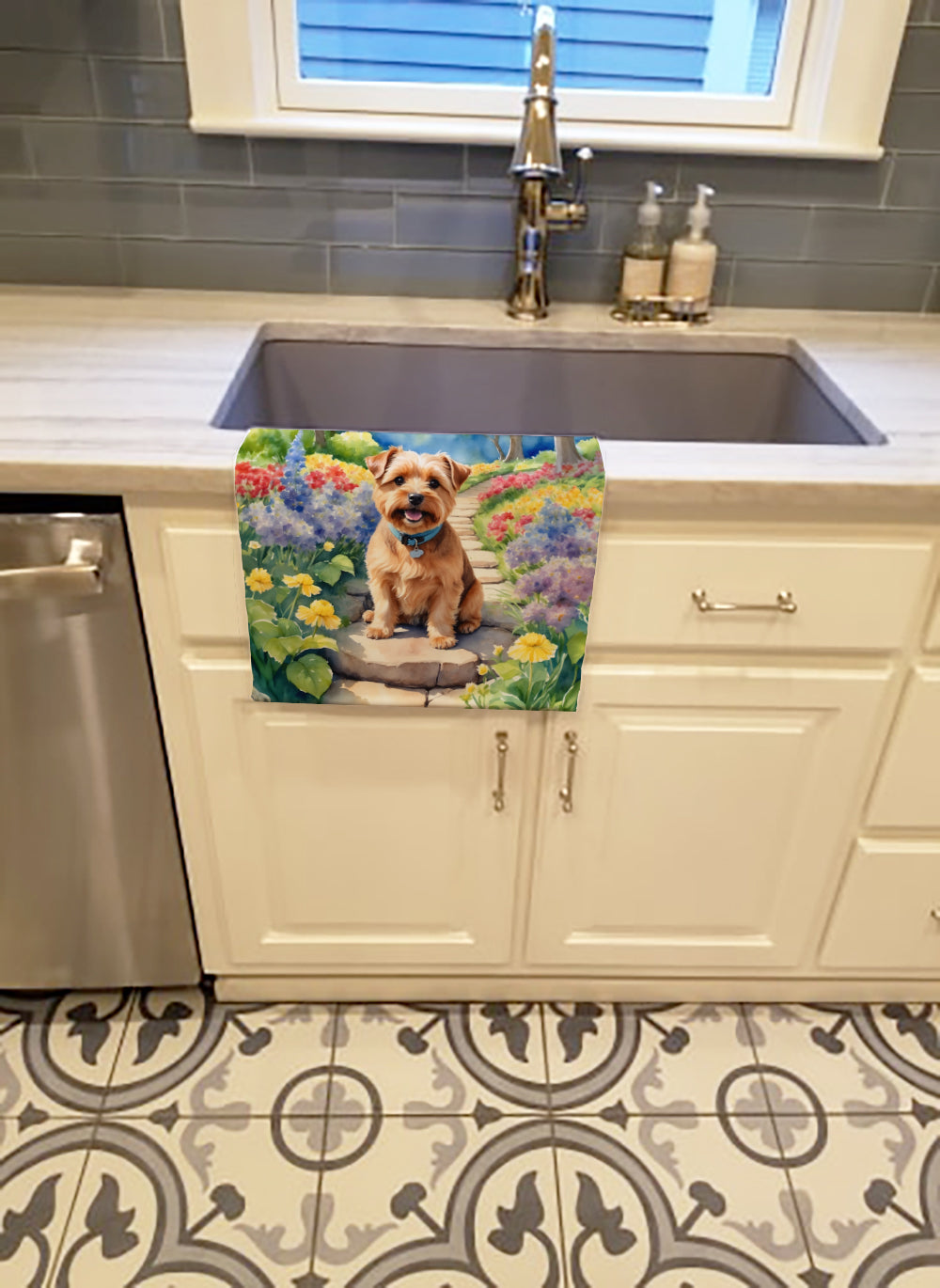 Buy this Norfolk Terrier Spring Path Kitchen Towel