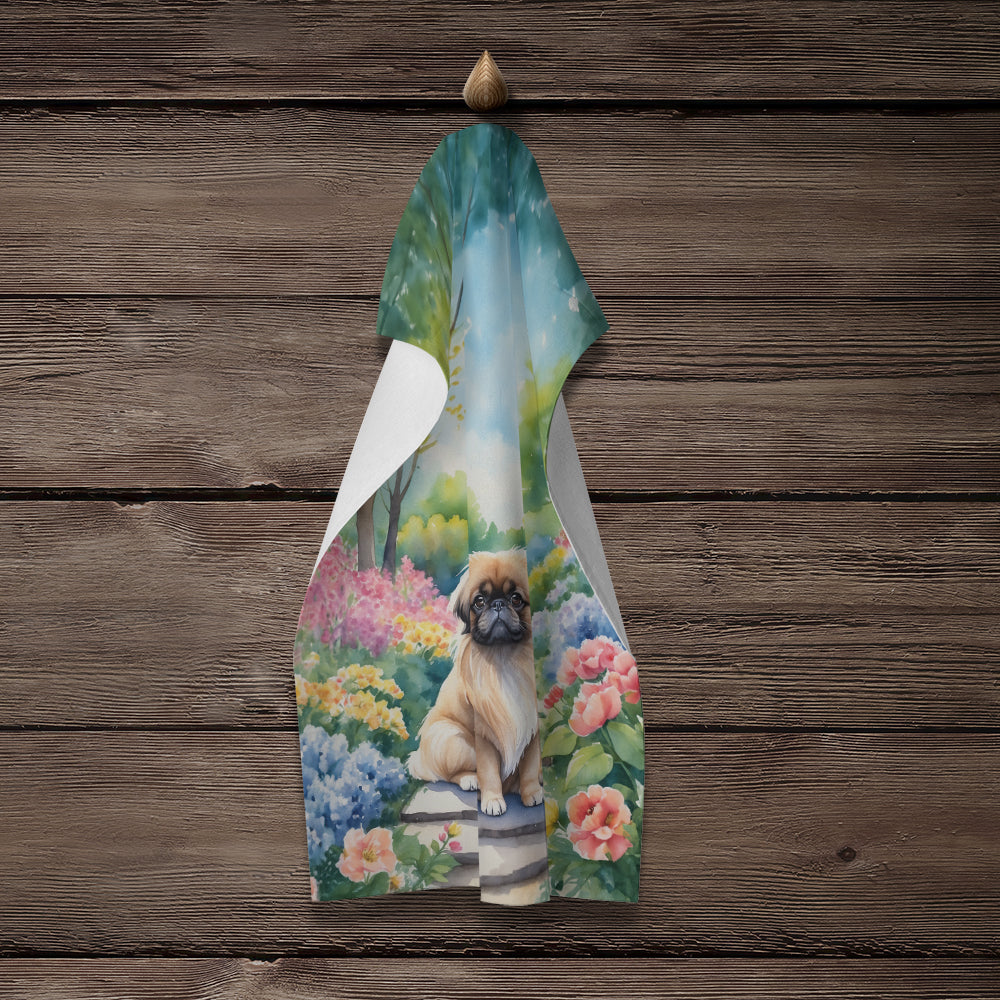 Pekingese Spring Path Kitchen Towel