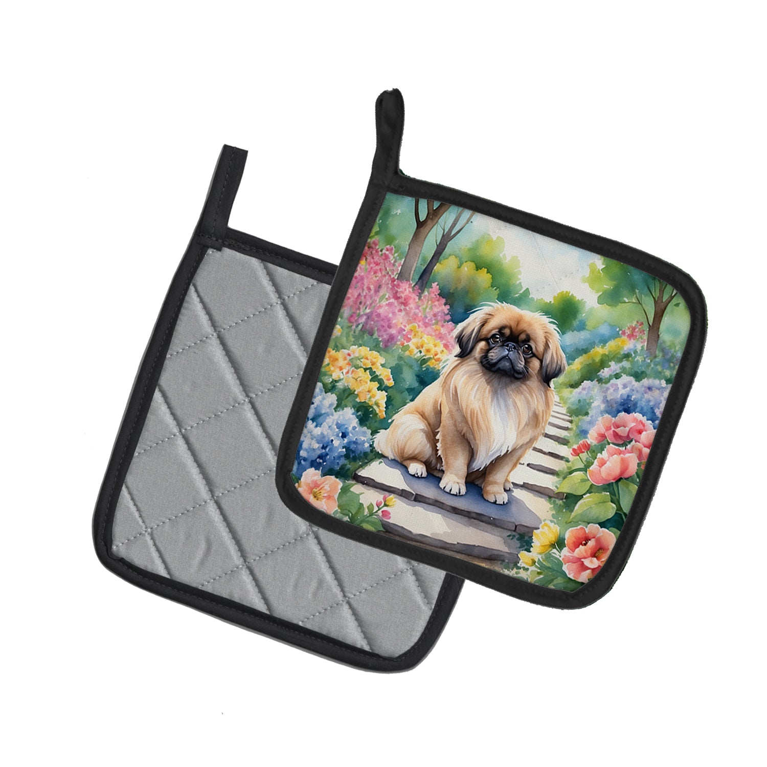 Buy this Pekingese Spring Path Pair of Pot Holders