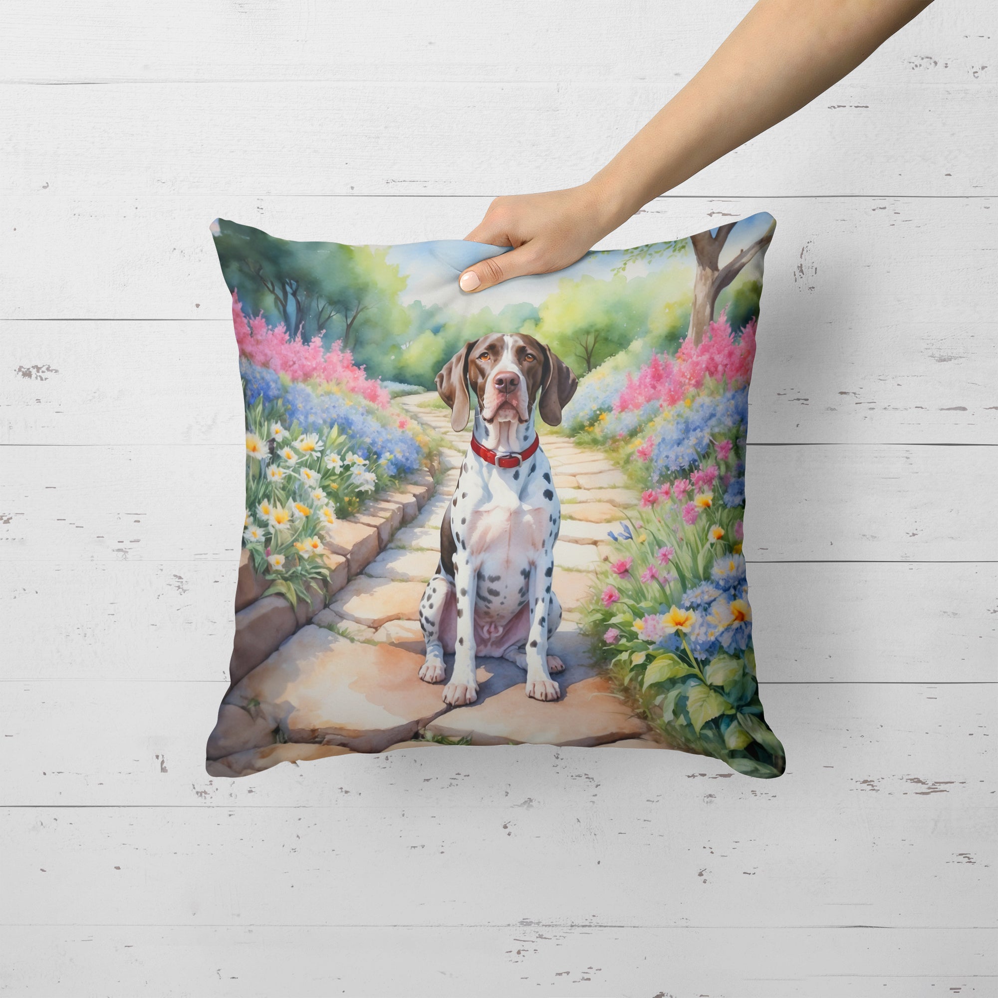 Pointer Spring Path Throw Pillow