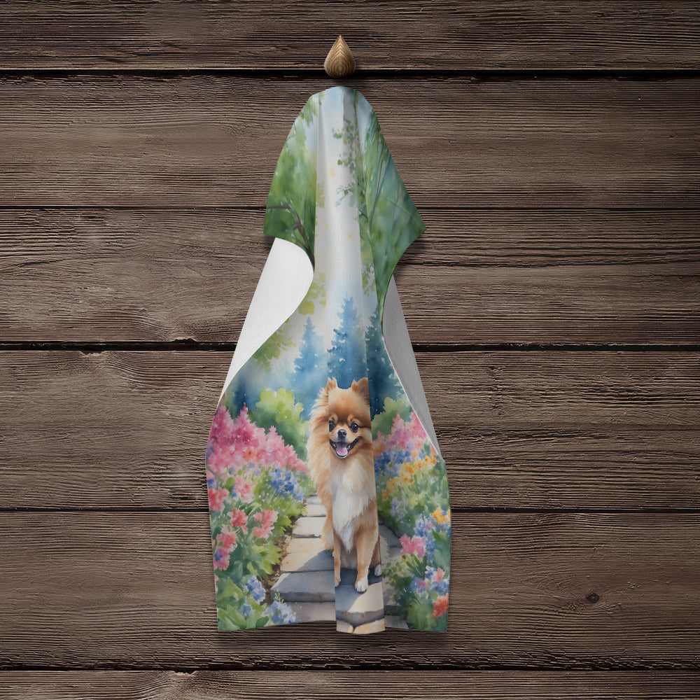 Pomeranian Spring Path Kitchen Towel