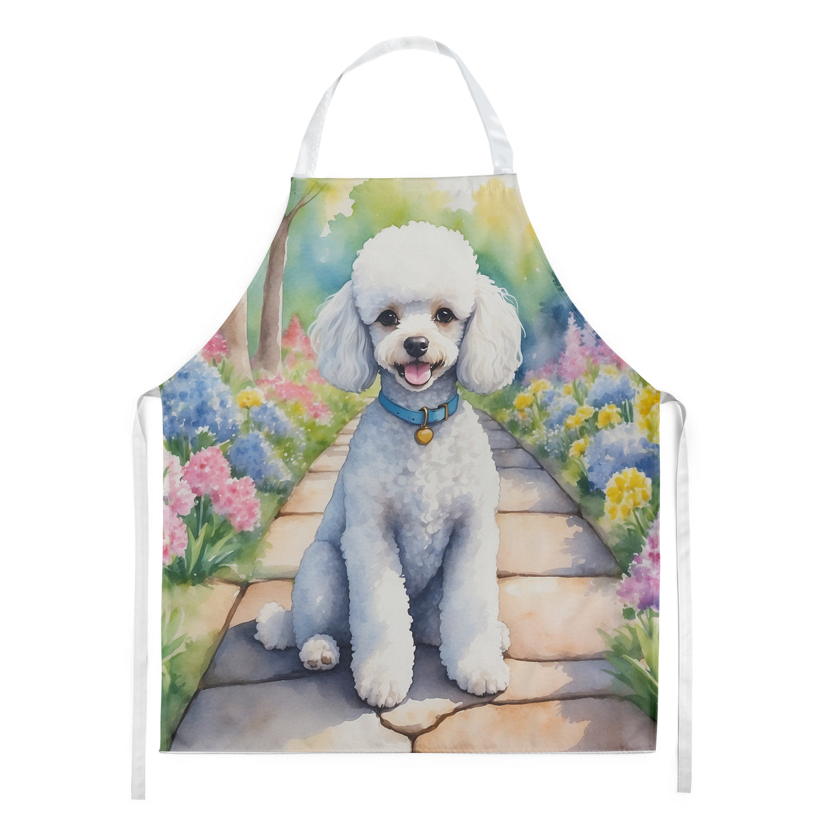 Buy this White Poodle Spring Path Apron