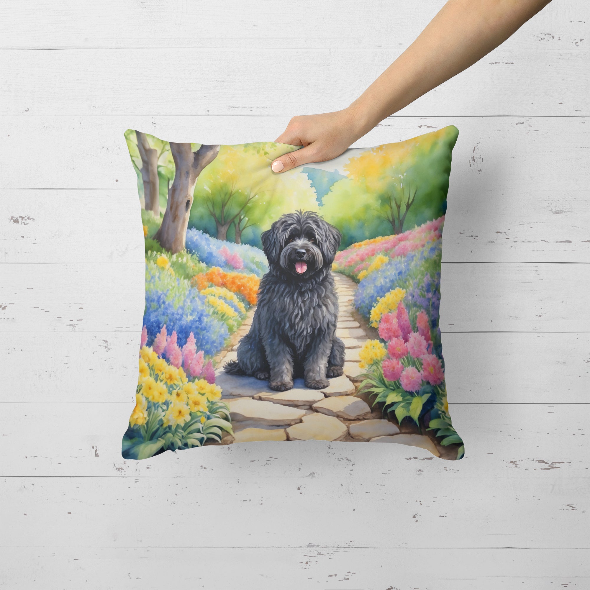 Buy this Puli Spring Path Throw Pillow