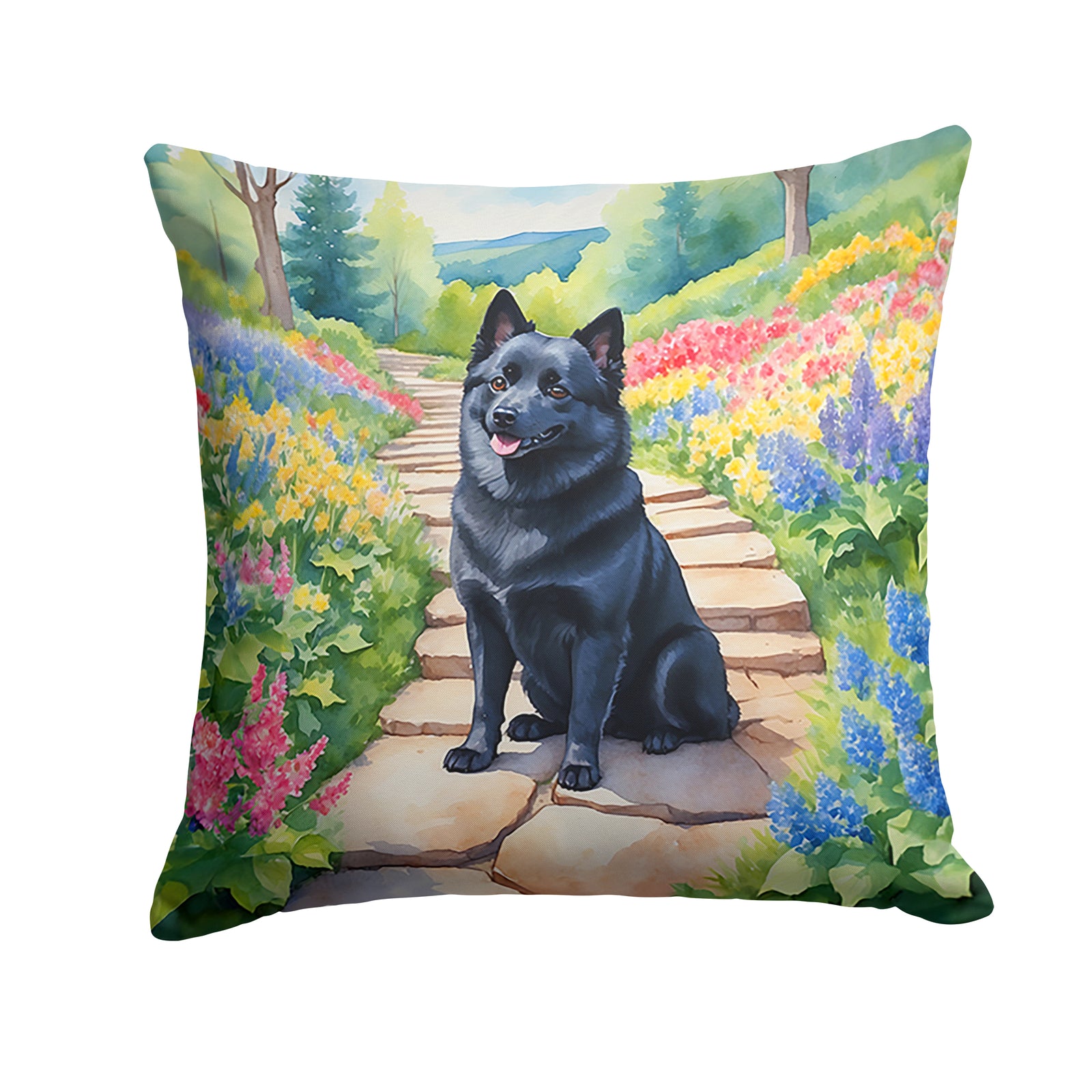 Buy this Schipperke Spring Path Throw Pillow