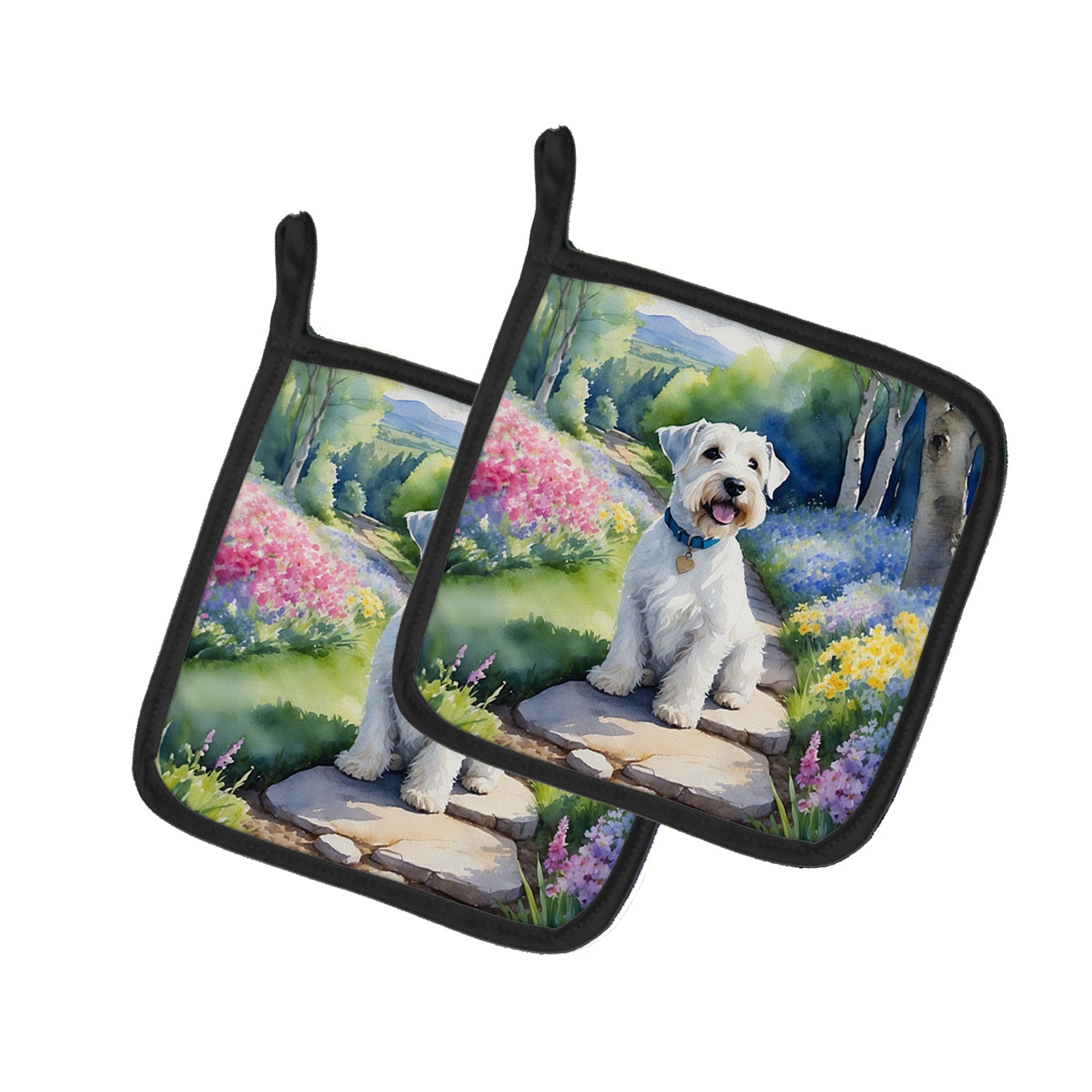 Buy this Sealyham Terrier Spring Path Pair of Pot Holders