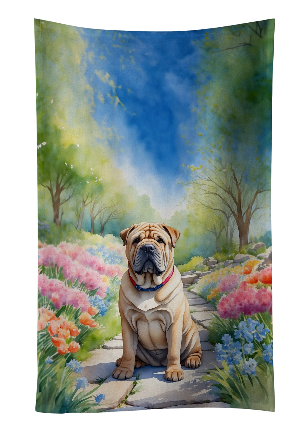 Buy this Shar Pei Spring Path Kitchen Towel