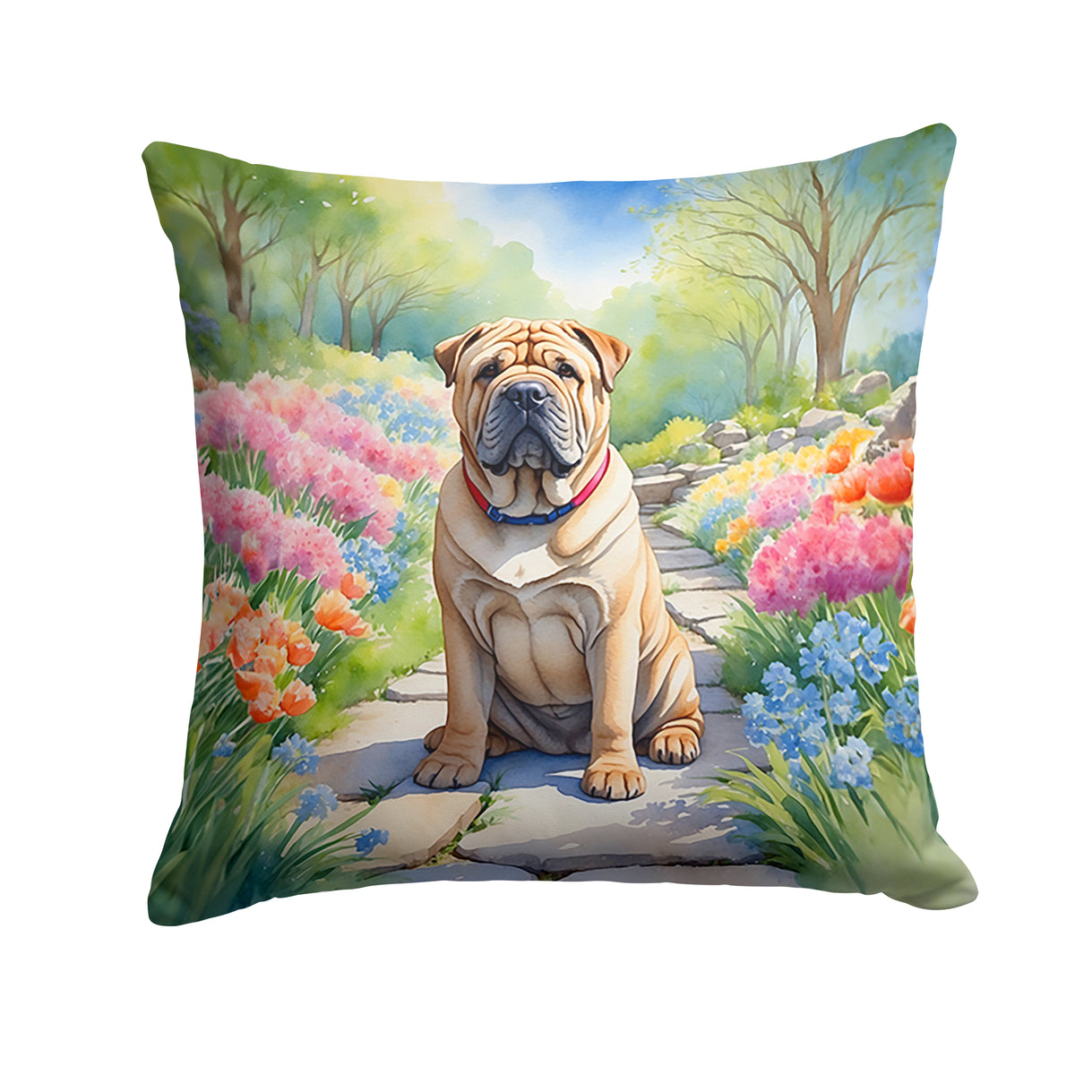 Buy this Shar Pei Spring Path Throw Pillow