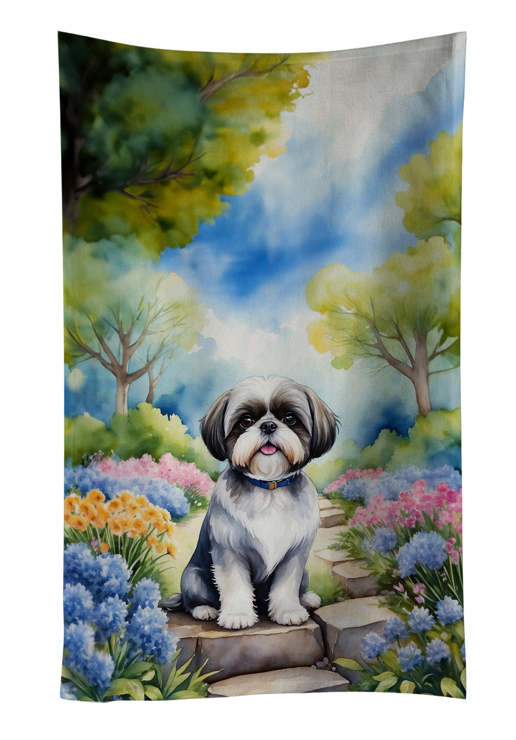 Buy this Shih Tzu Spring Path Kitchen Towel