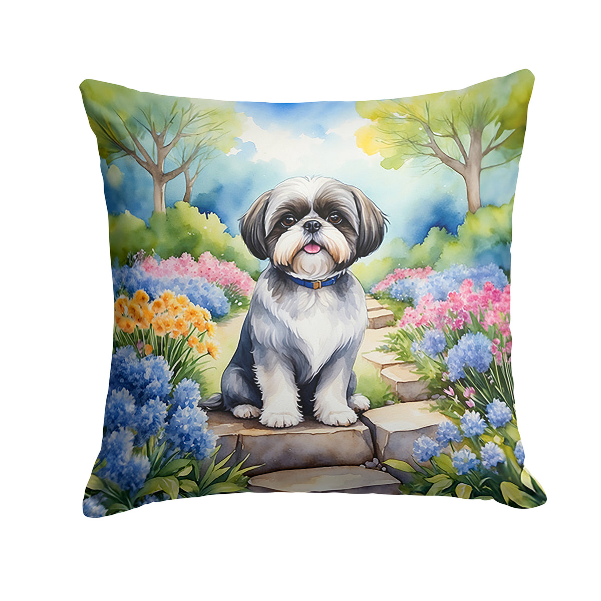 Buy this Shih Tzu Spring Path Throw Pillow