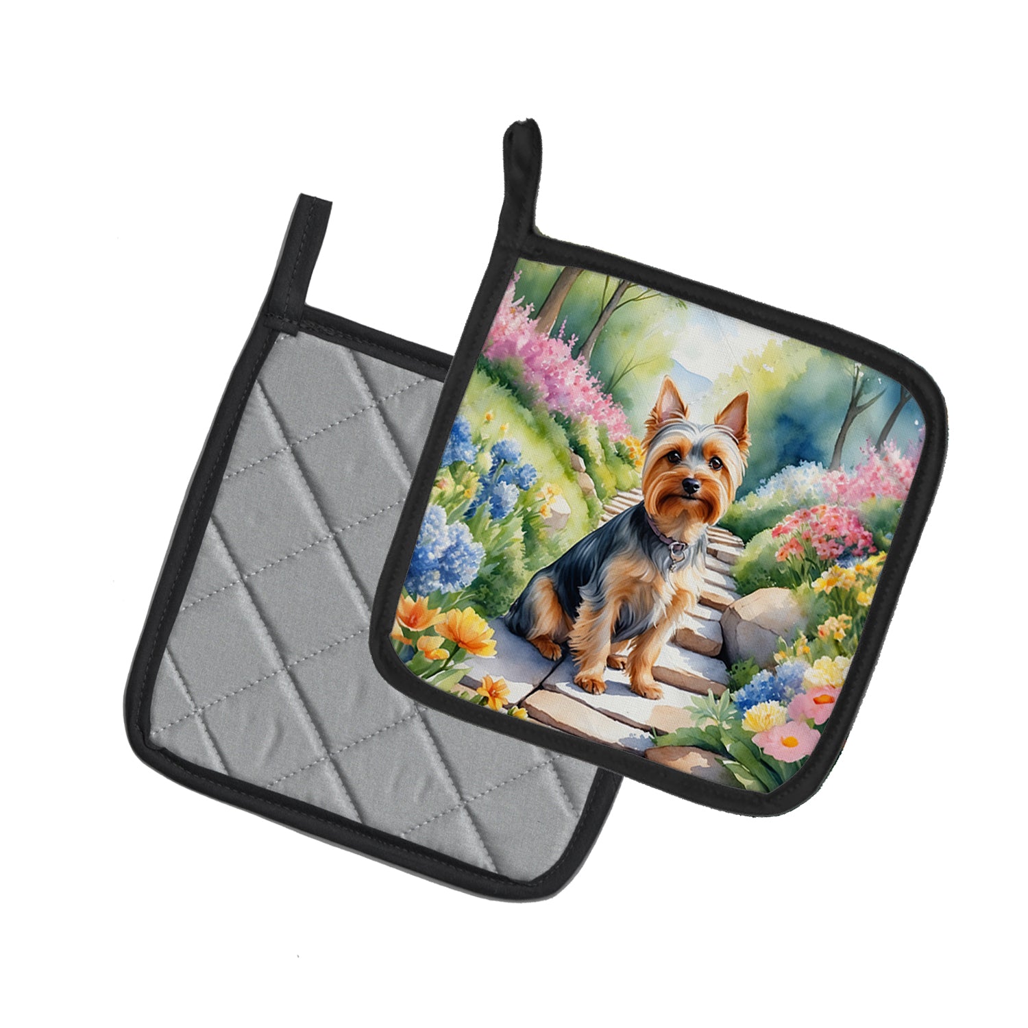 Buy this Silky Terrier Spring Path Pair of Pot Holders