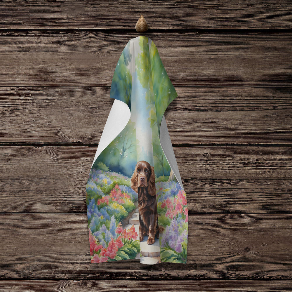 Sussex Spaniel Spring Path Kitchen Towel