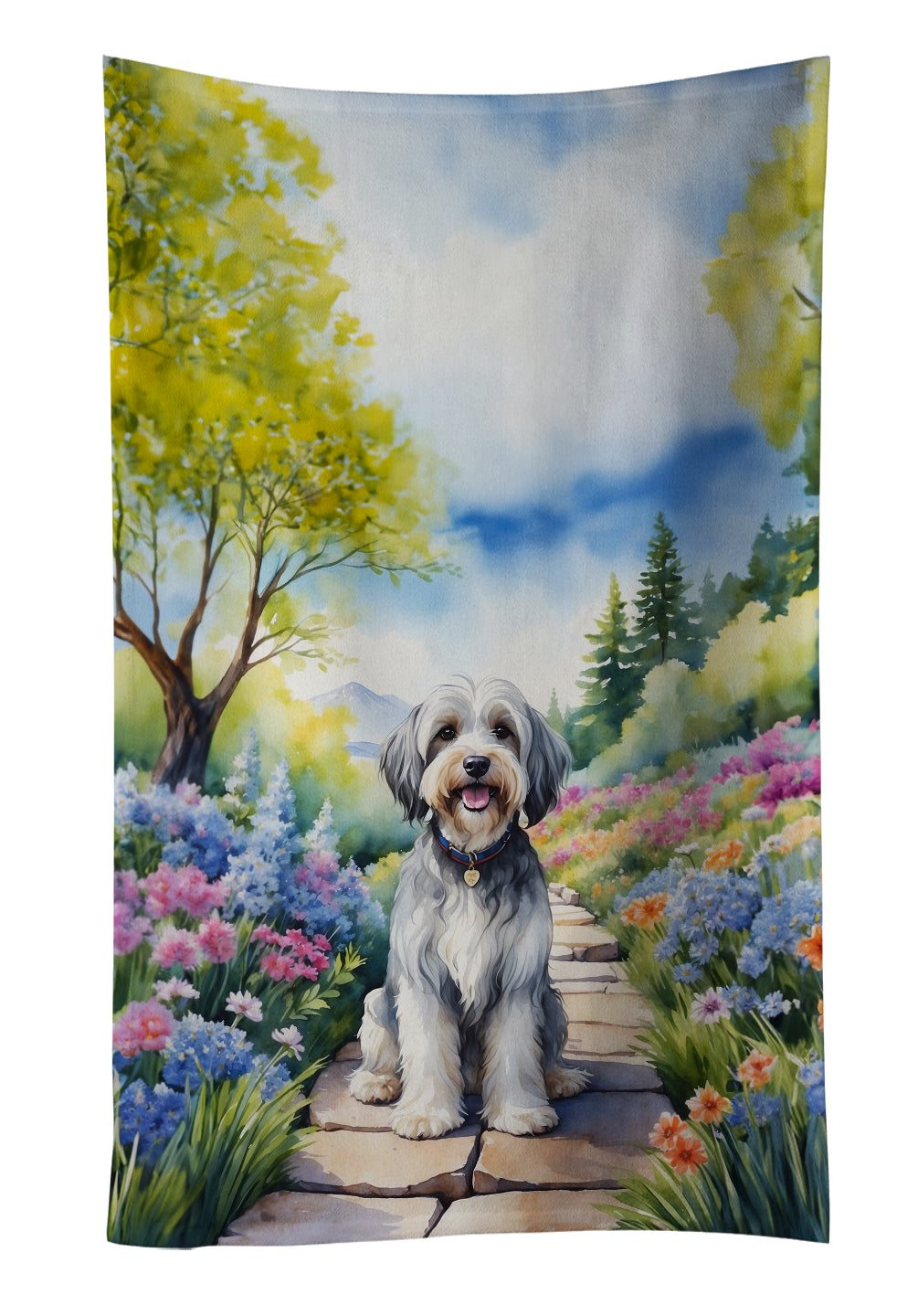 Buy this Tibetan Terrier Spring Path Kitchen Towel