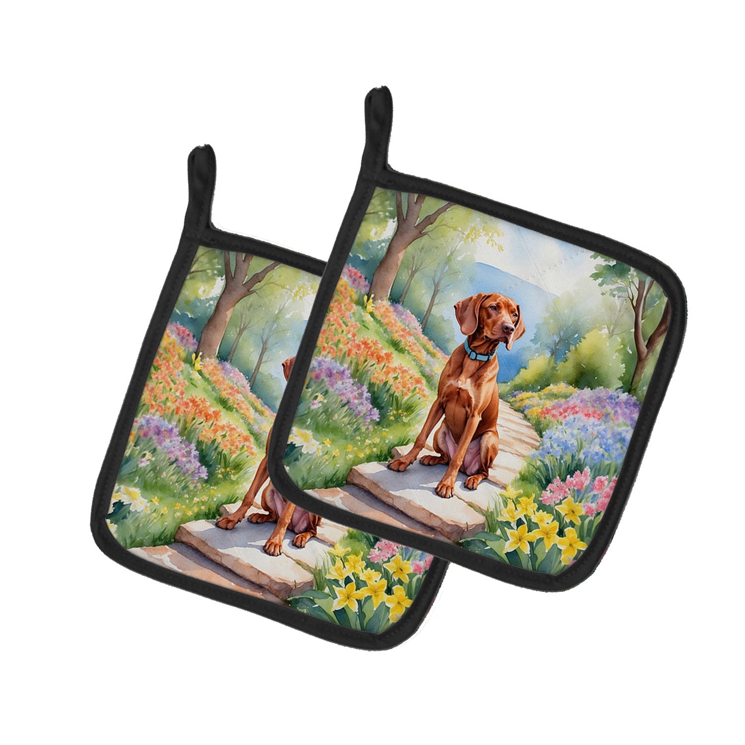 Buy this Vizsla Spring Path Pair of Pot Holders