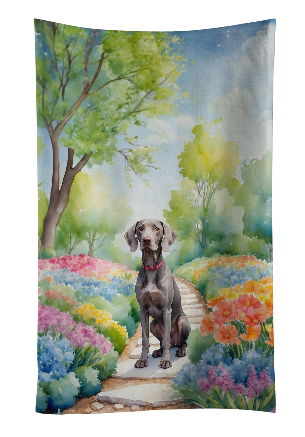 Buy this Weimaraner Spring Path Kitchen Towel