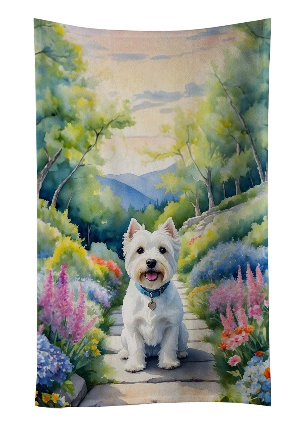 Buy this Westie Spring Path Kitchen Towel