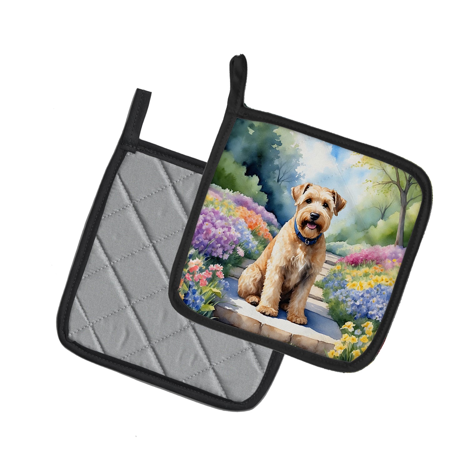 Buy this Wheaten Terrier Spring Path Pair of Pot Holders