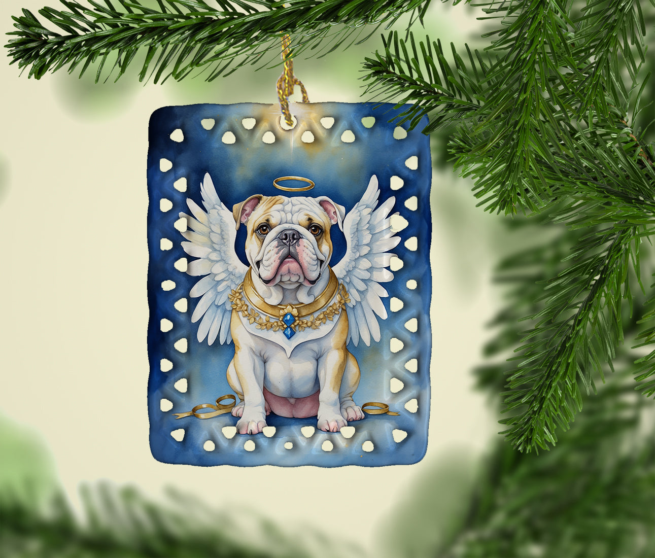 Buy this English Bulldog My Angel Porcelain Ornament