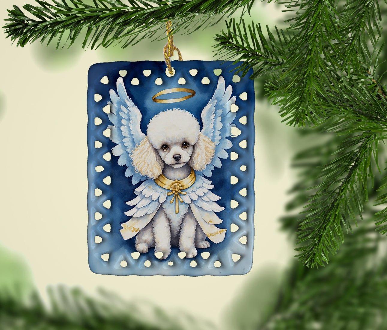 Buy this White Poodle My Angel Porcelain Ornament