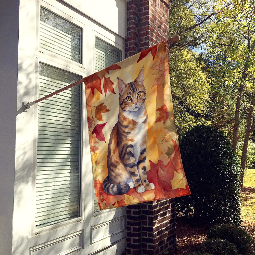 Buy this California Spangled Cat in Fall Leaves House Flag