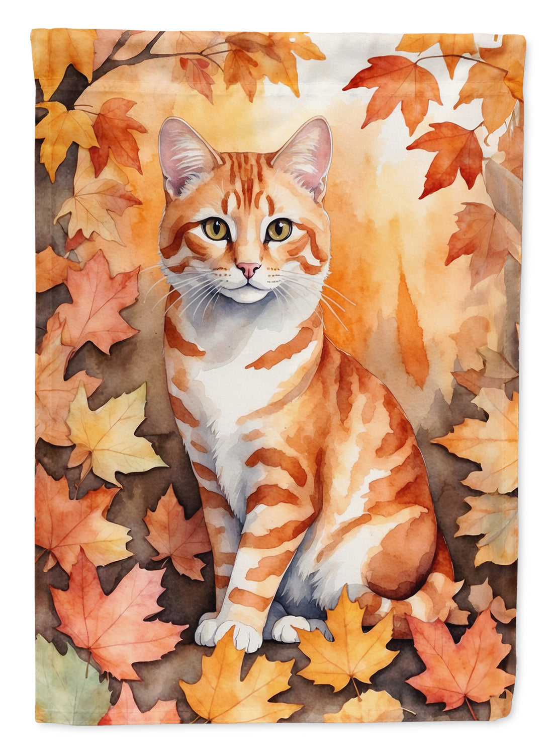 Buy this Cheetoh Cat in Fall Leaves Garden Flag