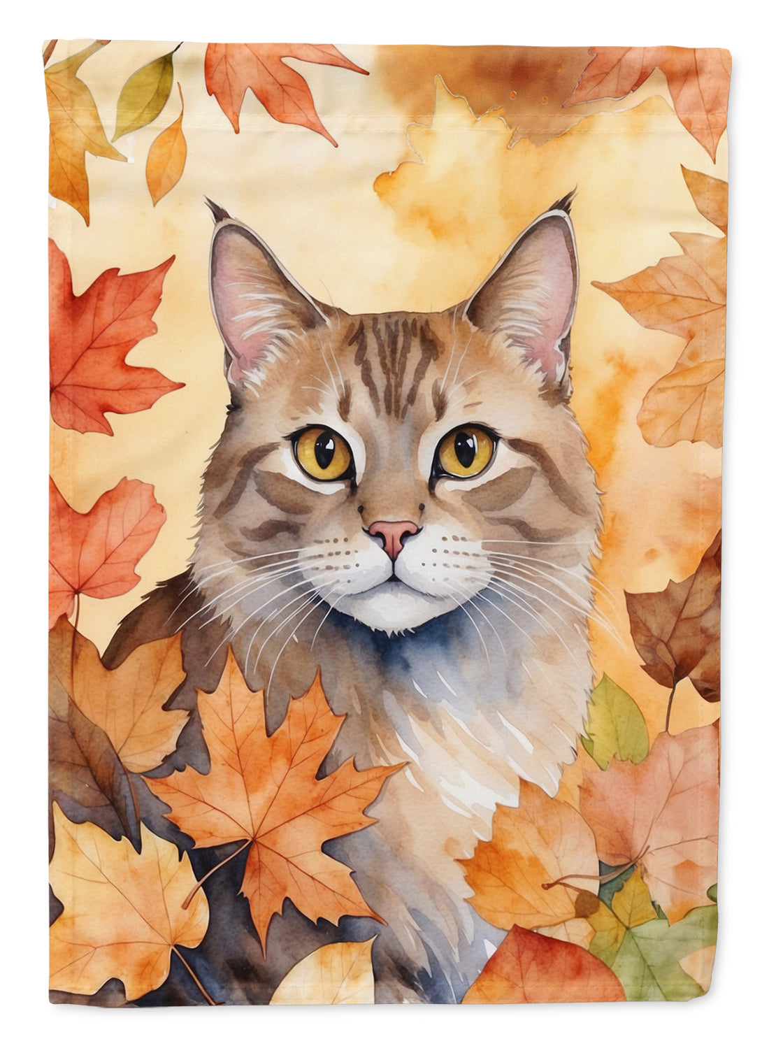 Buy this Dwelf Cat in Fall Leaves House Flag