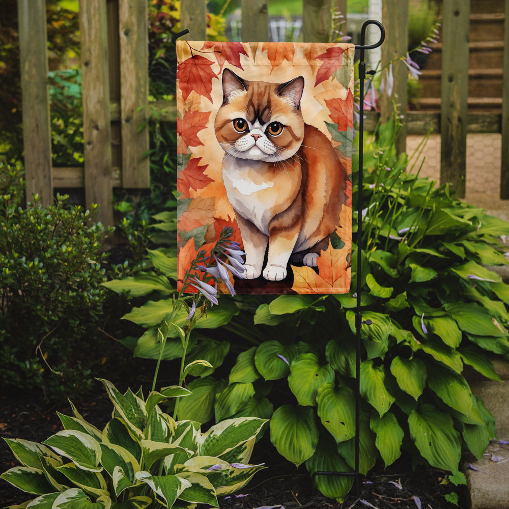 Buy this Exotic Shorthair Cat in Fall Leaves Garden Flag