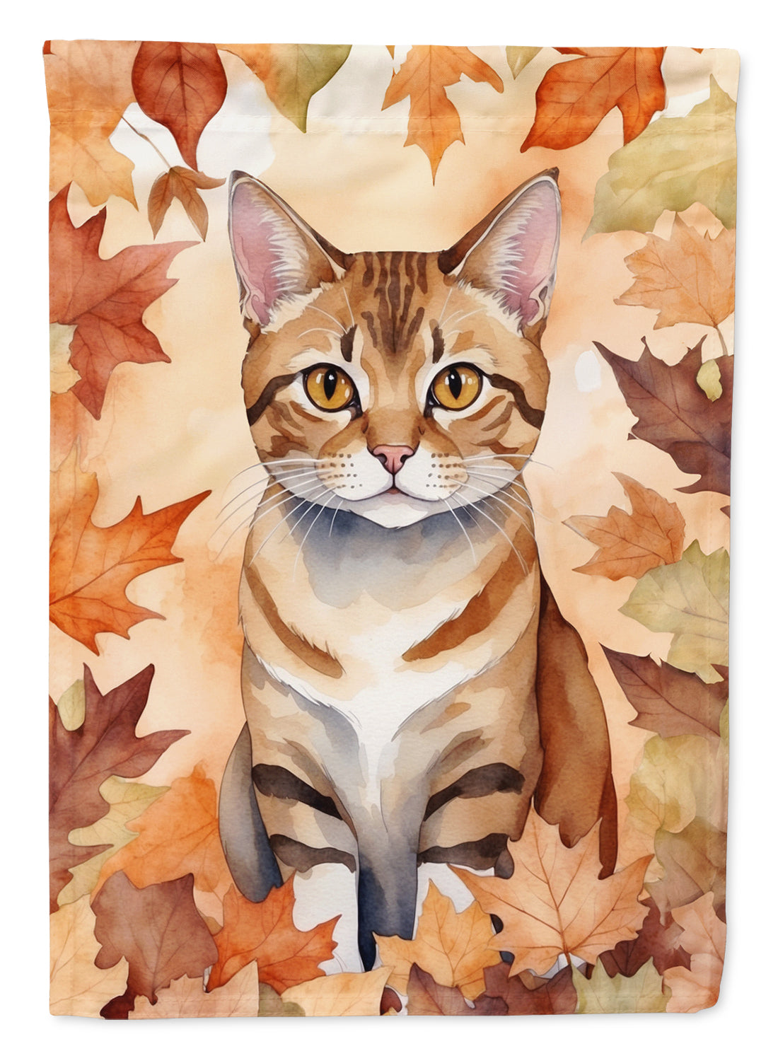 Buy this German Rex Cat in Fall Leaves House Flag