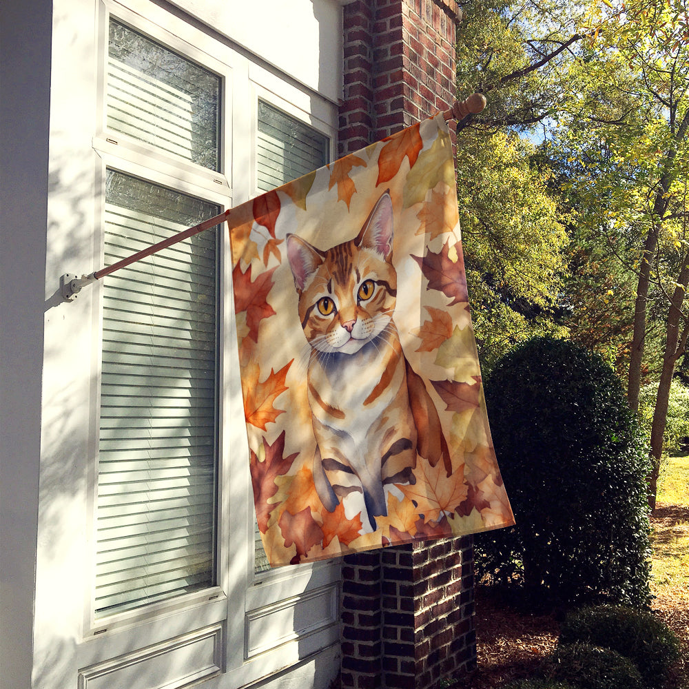 Buy this German Rex Cat in Fall Leaves House Flag