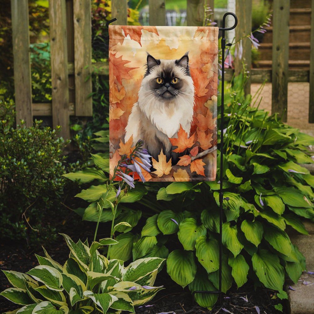 Buy this Himalayan Cat in Fall Leaves Garden Flag