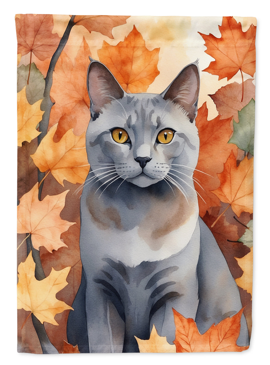 Buy this Korat Cat in Fall Leaves Garden Flag