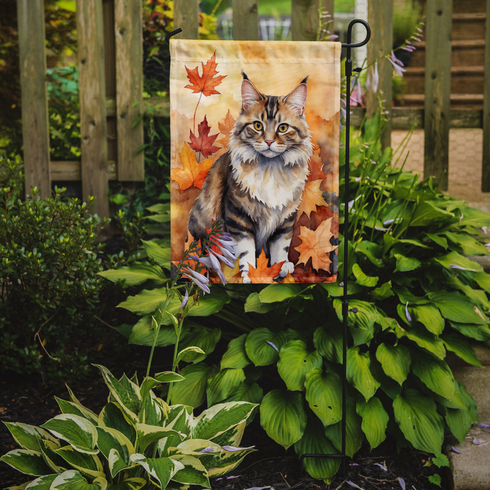 Buy this Kurilian Bobtail Cat in Fall Leaves Garden Flag