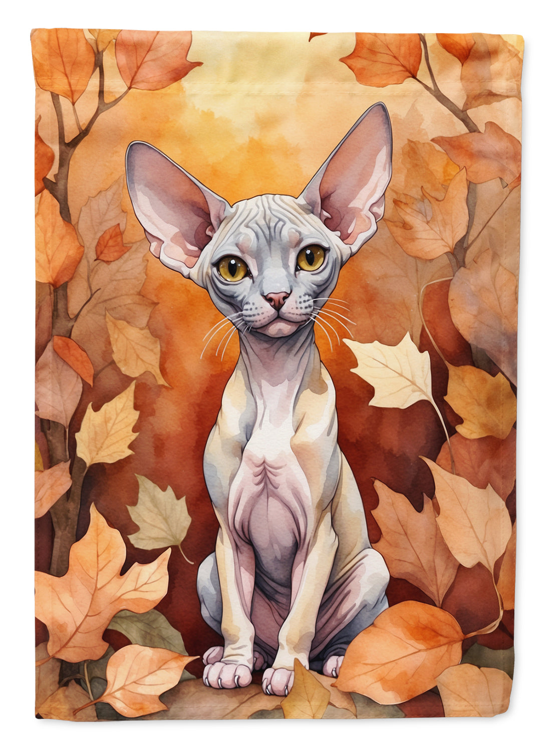 Buy this Minskin Cat in Fall Leaves House Flag